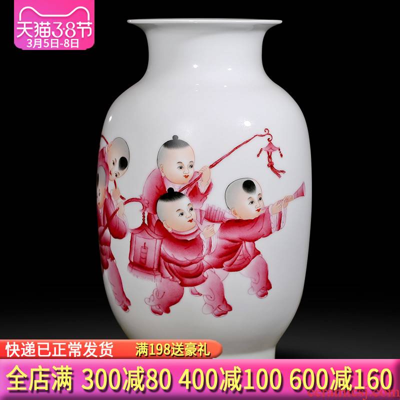 Jingdezhen ceramics hand - made vases, flower arranging is placed five sub - ka Chinese style household act the role ofing is tasted gift sitting room