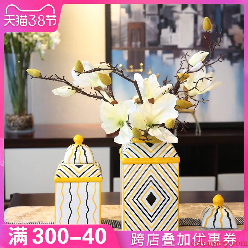 New Chinese style household adornment furnishing articles ceramic table sitting room vase floral porch TV ark, desktop decoration