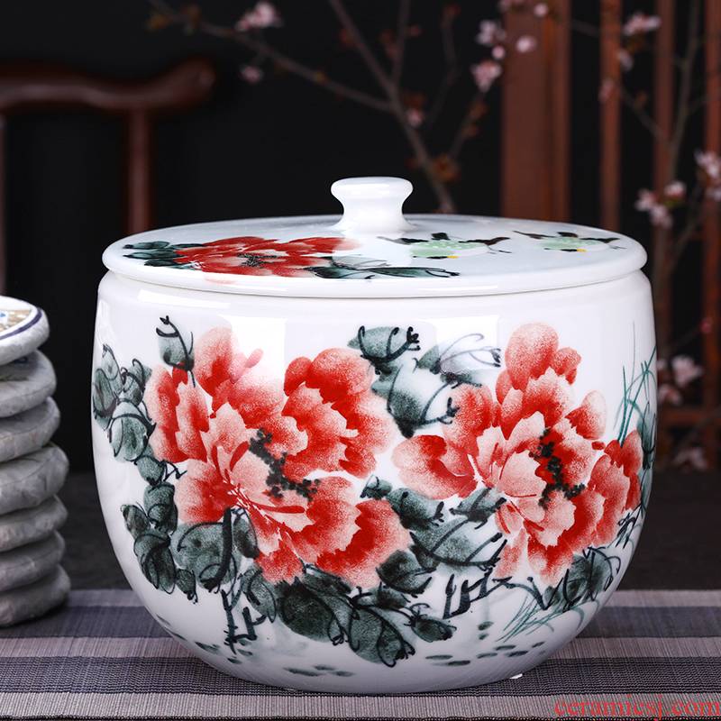 Hand made porcelain of jingdezhen ceramic tea pot large tea store receives the altar scattered tea tea package barrel seal pot