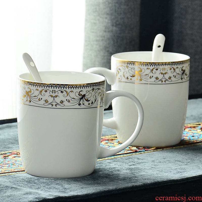 Sheng ceramics cup creative picking cup keller with spoon, glass ceramic ipads China cup of milk coffee cup