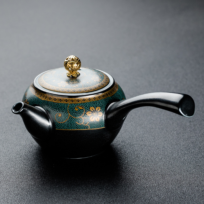 NiuRen black pottery teapot kung fu tea set the old section of the mud single pot of ceramic teapot Japanese household filter tea