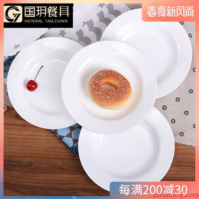 Tangshan pure white ipads China plate 0 home dinner plate plate combination plate suit the child creative ceramic fish dish