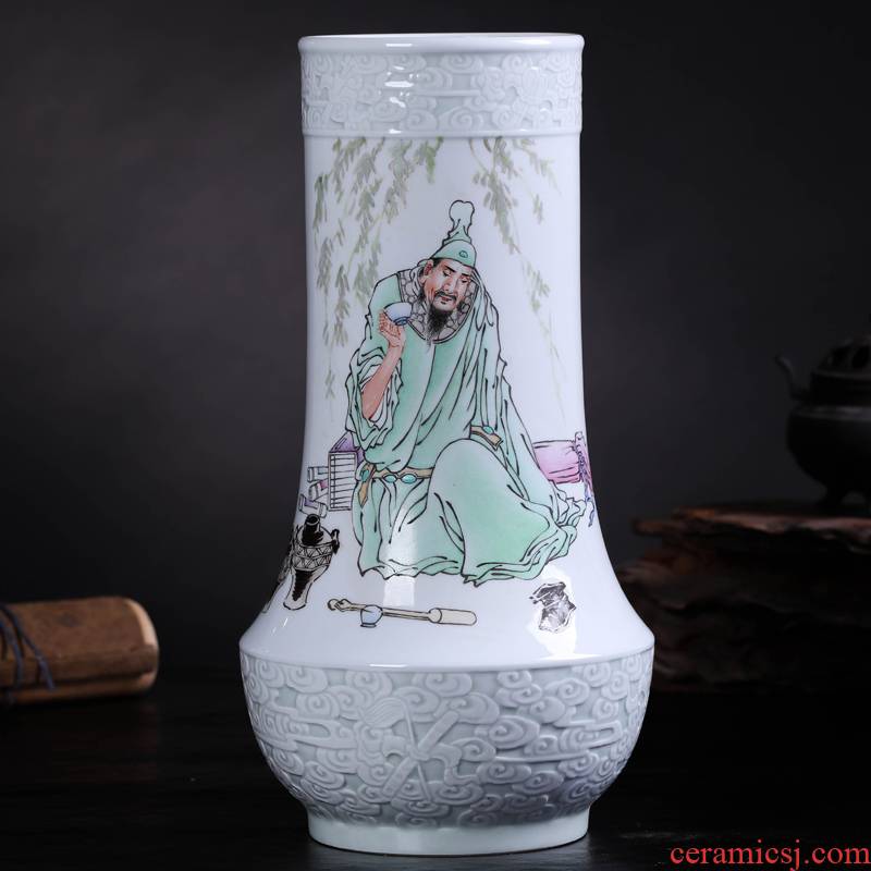 Offered home - cooked Cao Zhiyou hand - made famille rose porcelain vase in jingdezhen porcelain furnishing articles checking ceramic art home decoration