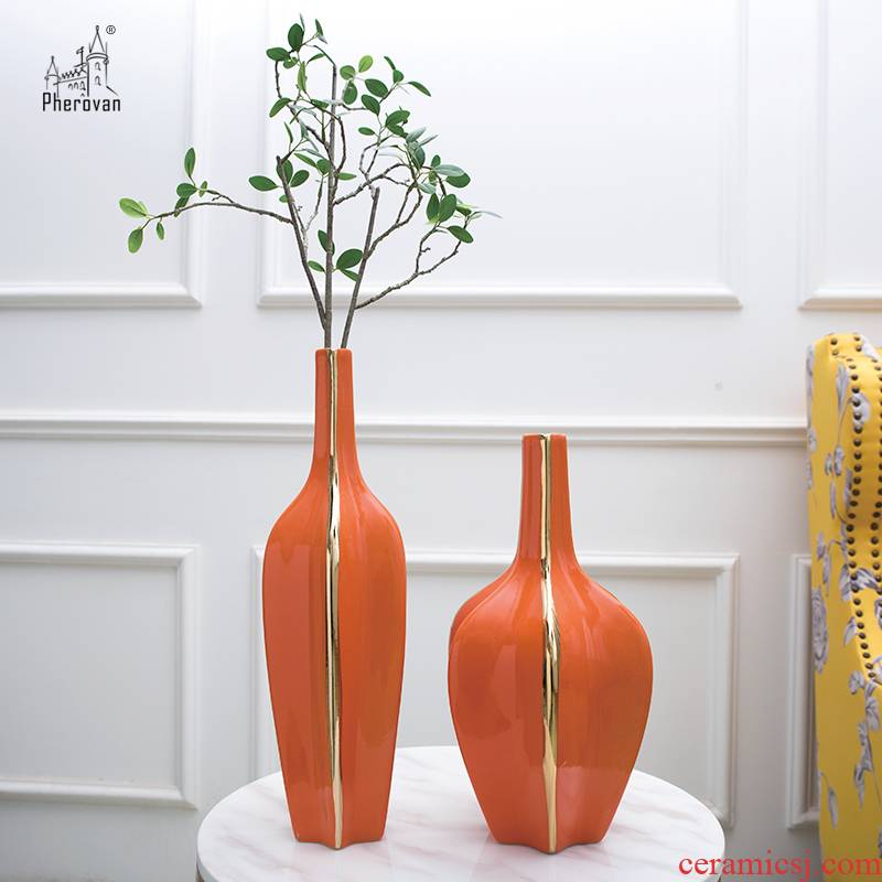 European ceramic vase light key-2 luxury furnishing articles sitting room porch TV ark, dried flowers, flower arrangement Nordic table home decoration