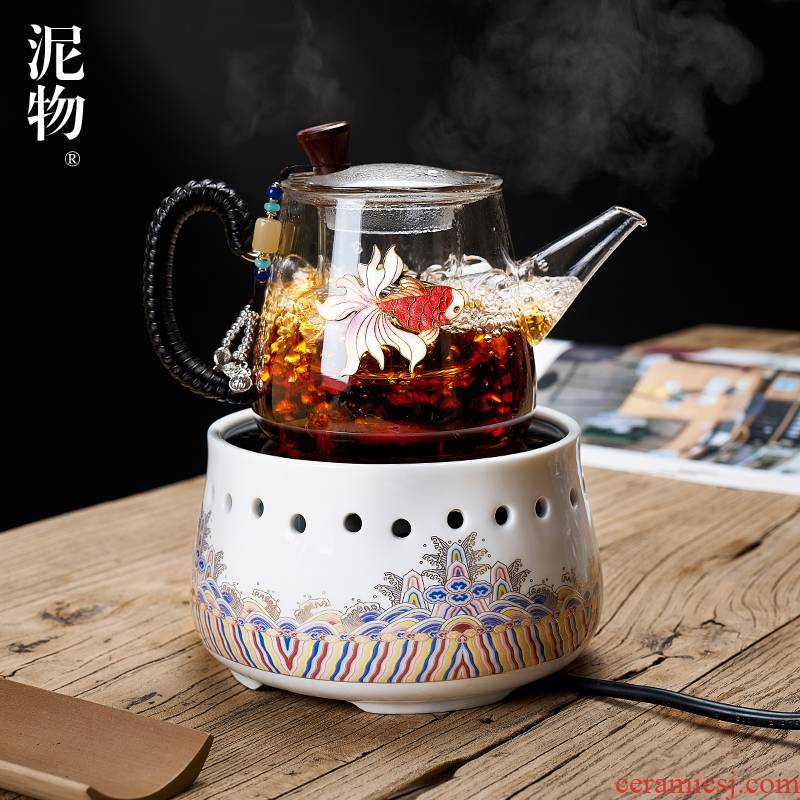 Cloisonne in building electric TaoLu boiled tea glass teapot tea kettle large capacity thermal furnace home