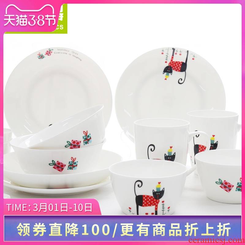To think hk creative ipads porcelain tableware suit 16 head cartoon dishes suit household wedding gifts ceramics