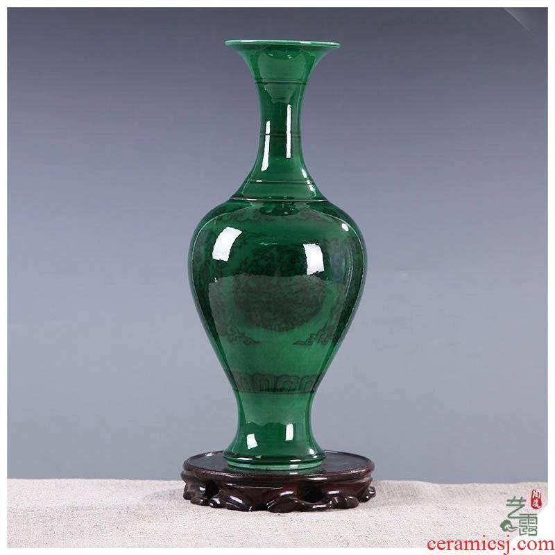 Jingdezhen ceramic glaze jade blue and white porcelain vase furnishing articles antique vase dark grain classical Chinese vase