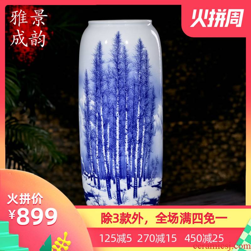 Jingdezhen ceramic hand - made vases, new Chinese style blue and white vase landed POTS to restore ancient ways waist decoration furnishing articles