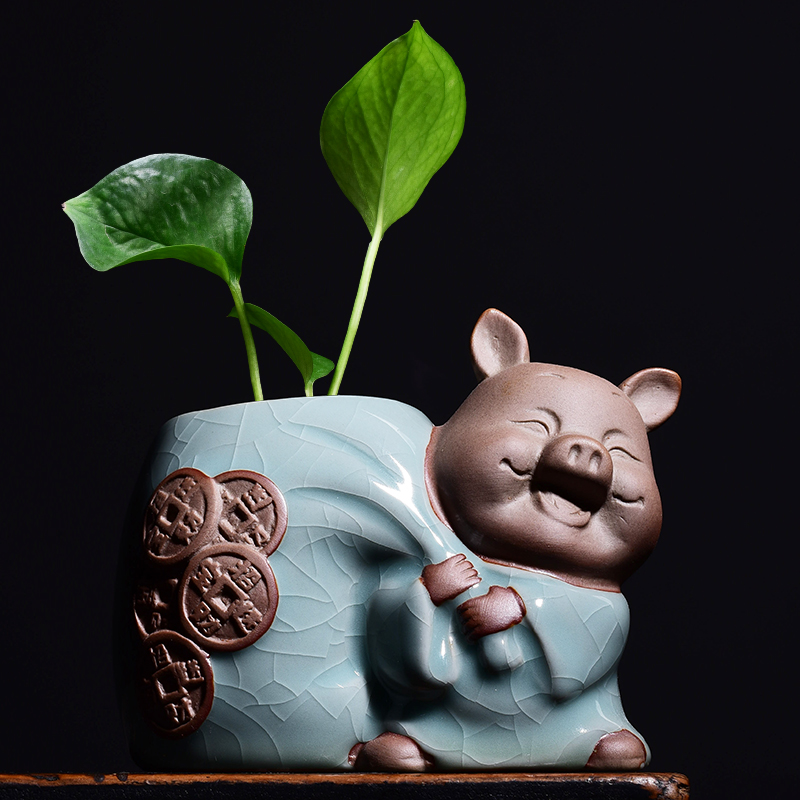 A thriving business pig hydroponic other copper pot ceramic grass vessels