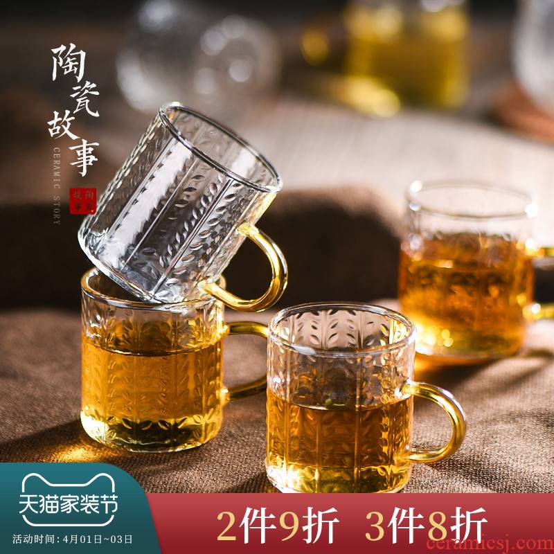 The Story of pottery and porcelain teacup thickening high temperature resistant glass sample tea cup with the home of kung fu tea set small master CPU