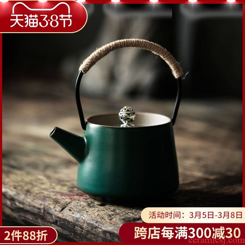 ShangYan archaize ceramic teapot small girder pot of kung fu tea set household teapot Japanese coarse pottery single pot