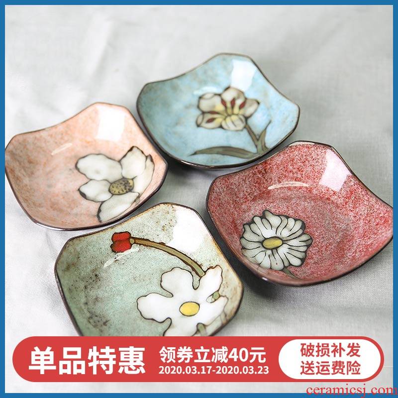 Small Korean printing plate yuquan 】 【 creative ceramic dish dish plates by hand Japanese home side dish