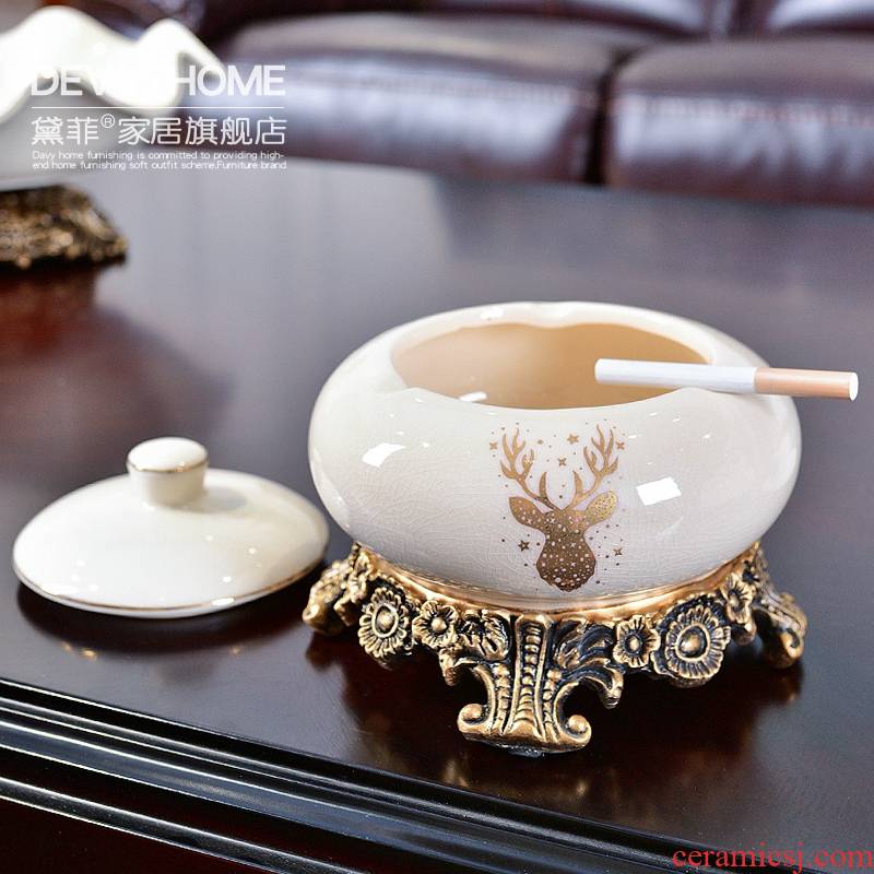 European creative furnishing articles restoring ancient ways of household ceramics with cover the ashtray sitting room tea table office home decoration decoration