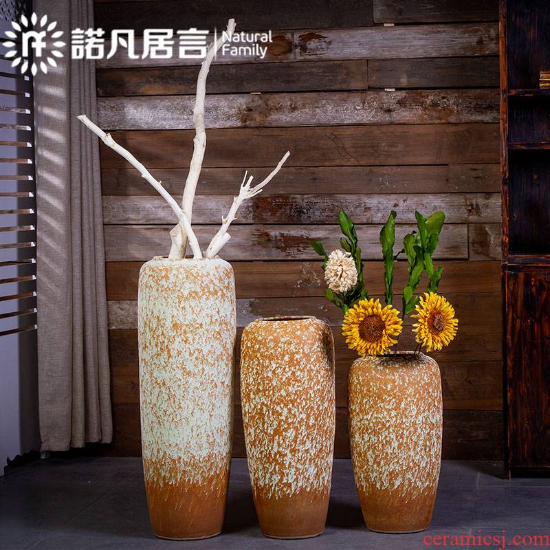 Jingdezhen coarse pottery vases, ceramic for restoring ancient ways is the old Japanese European - style flower arranging dried flowers sitting room be born creative furnishing articles