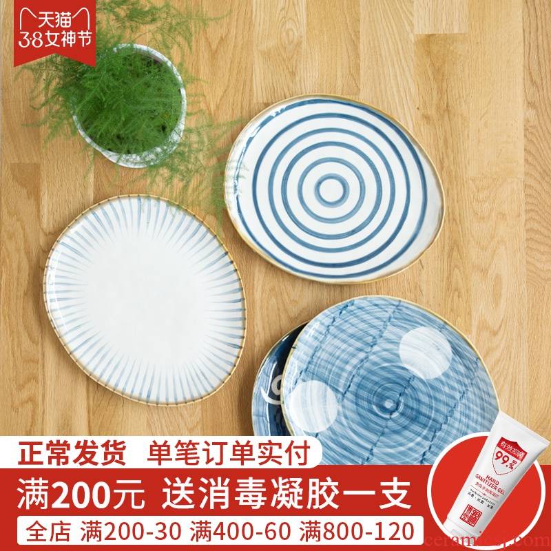 Jian Lin creative Japanese hand - made ceramic plate restoring ancient ways is vegetable salad fruit bowl water dish dish dish characteristics