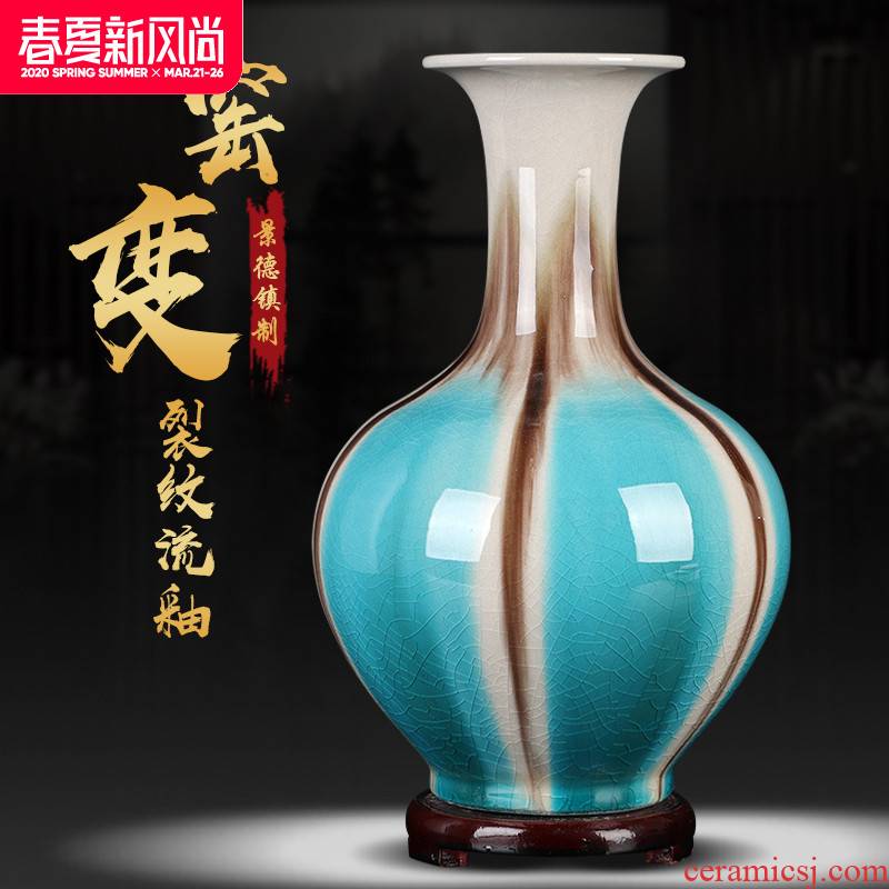 Jingdezhen ceramic vase furnishing articles archaize sitting room creative up open piece of flower arranging machine cabinet table decoration at home