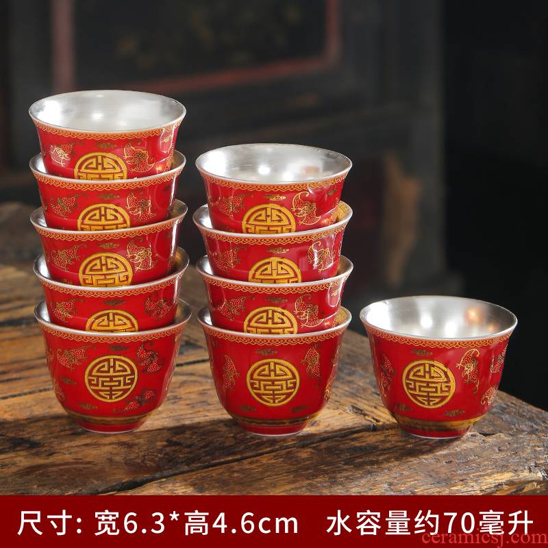 Ceramic cups of tea one kung fu master built light tea sample tea cup single CPU private custom engraving logo lettering