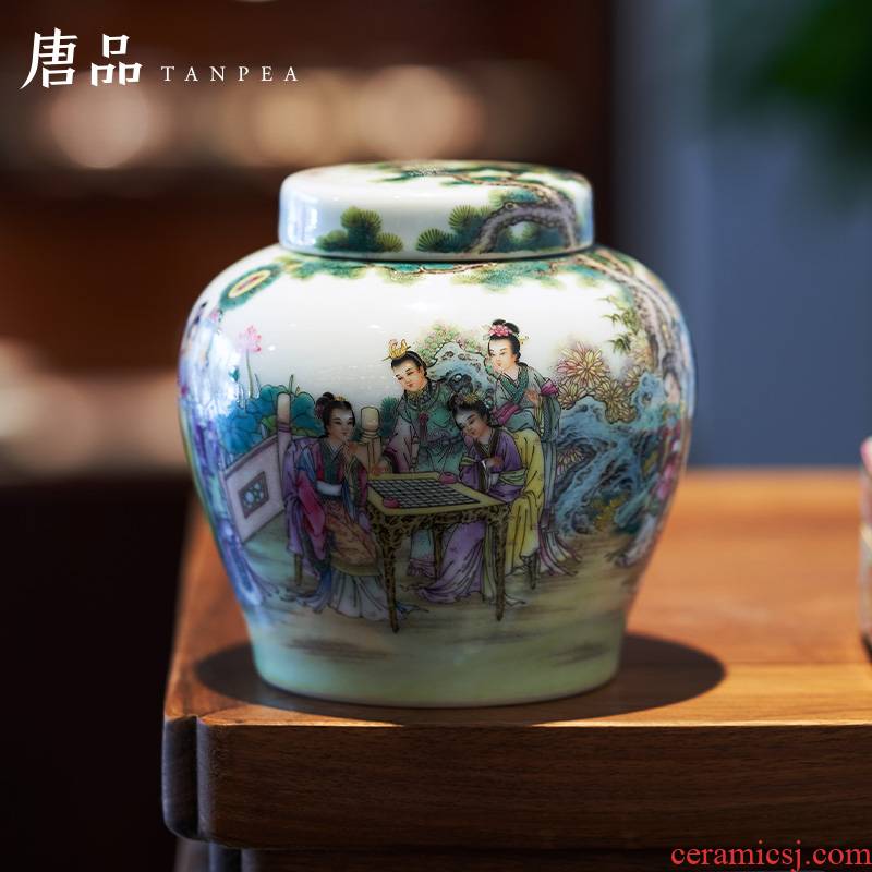 Pastel characters caddy fixings hand draw a dream of red mansions twelve gold hair pin day word can meditate on the collection of jingdezhen ceramic furnishing articles