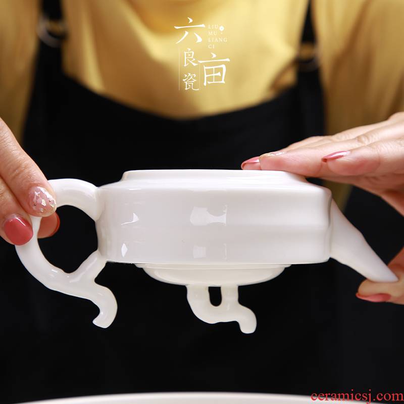 Dehua white porcelain teapot home tea machine of Chinese style and contracted filtering heat - resistant ceramic kung fu xi shi single pot of tea