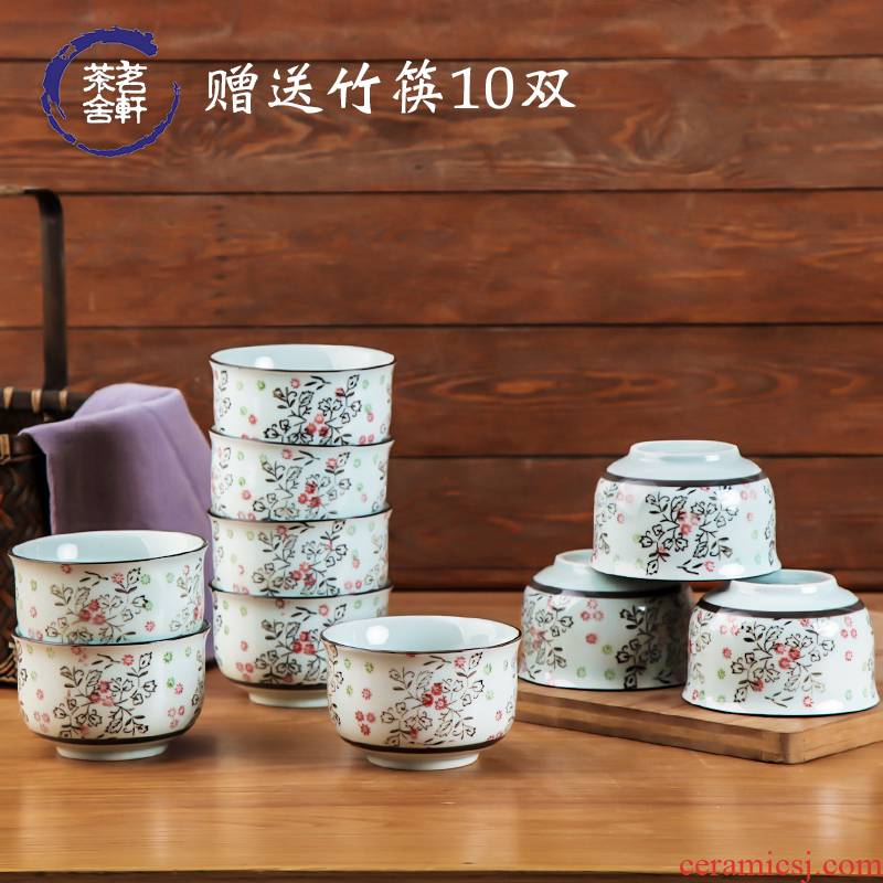 10 creative with Japanese ceramics tableware bowl sets combined household eat bowl porringer Korean rice bowls