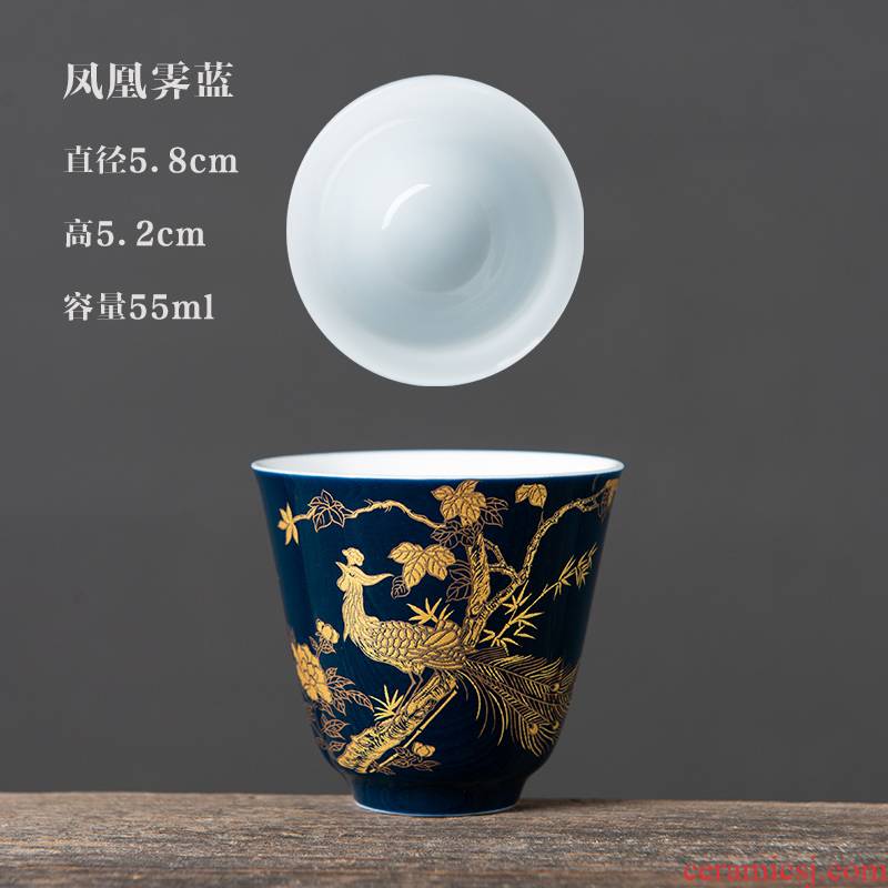 Built lamp cup suit up with the master cup tea ceramic temmoku, single CPU kung fu tea set a single small sample tea cup