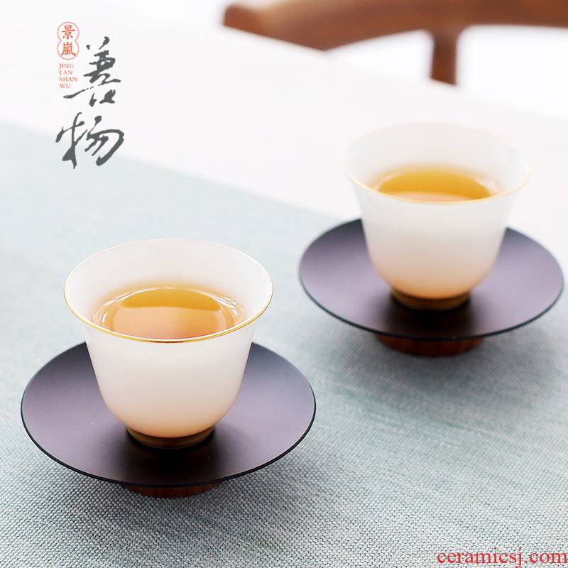 Household manual hand - made kung fu tea cup sample tea cup ceramic tea set, tea set master cup thin white porcelain