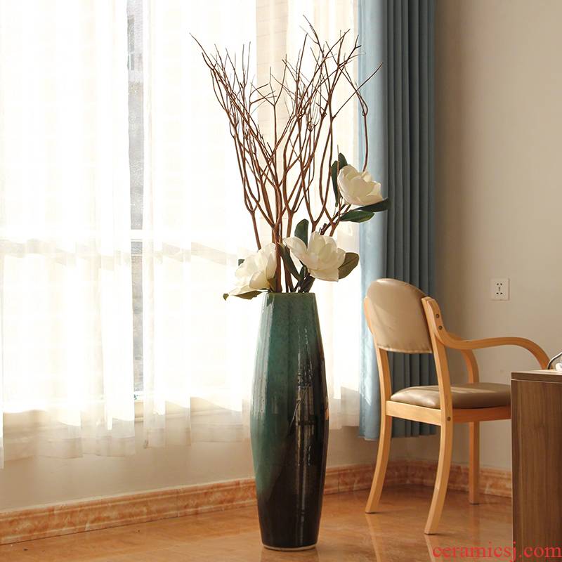 Modern American European Mediterranean style ceramic color glaze floor vases, home furnishing articles sitting room adornment