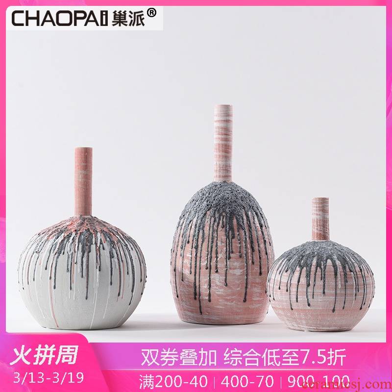 Individual design ceramics furnishing articles between example of new Chinese style in the hall, side what shoe cabinet mesa vase decoration