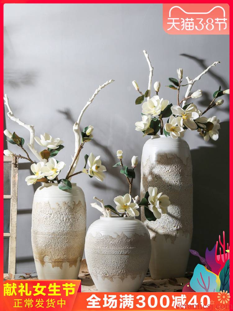 Jingdezhen creative restoring ancient ways of large vase decoration to the hotel villa garden club hall floor floral decorations