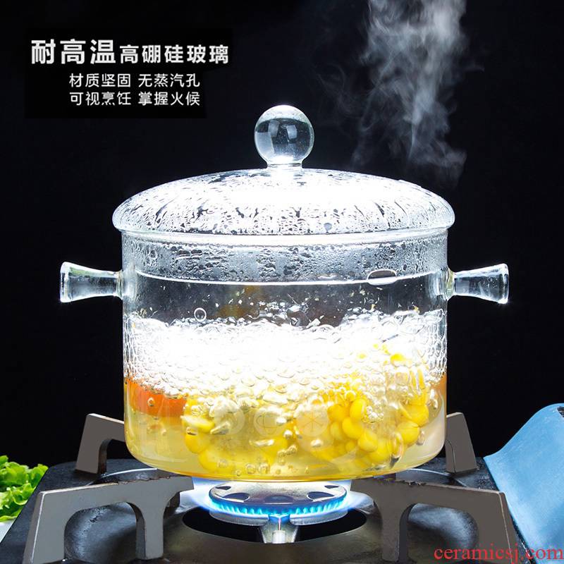 Ceramic color beauty high temperature resistant household transparent glass pot soup pot can open small glass pot noodles soup pot of stew