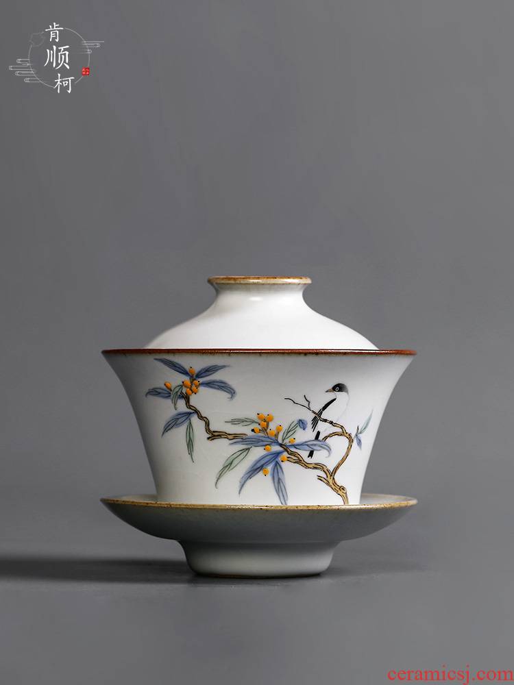 Jingdezhen your up hand - made flowers and birds only three tureen single ceramic tea cup white porcelain cups kung fu tea set