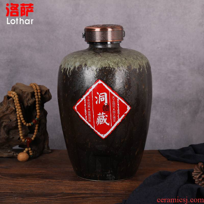 Jingdezhen ceramic jars to keep it sealed aged 30 jin wine GuanPing white mercifully jars of household
