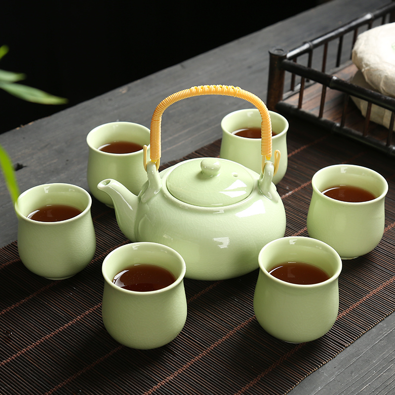 Zhuo royal elder brother up with Japanese kung fu tea set girder pot a pot of six large teapot teacup dehua ceramic glasses