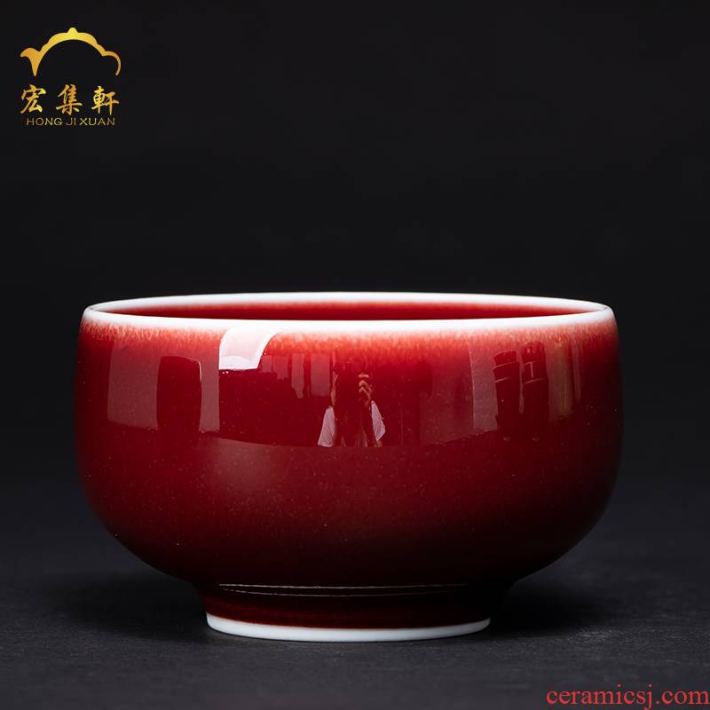 The Master cup single cup from the large cups lang up red ruby red up jingdezhen ceramics individual cup big pressure hand cup