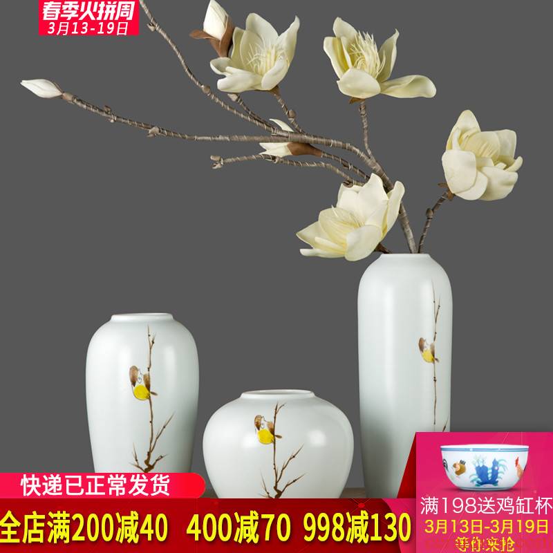 Jingdezhen ceramic vases, modern new Chinese vase of flower arranging flower art simulation figure into zen furnishing articles in the living room
