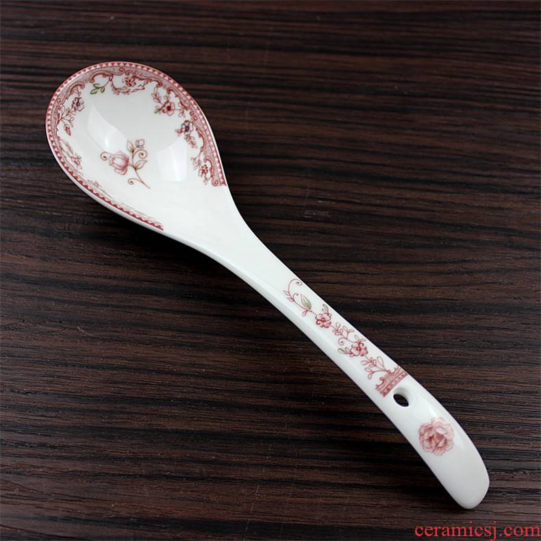 Both the people 's livelihood industry romantic amorous feelings of the big spoon ladle soup spoon, soup bowl spoon tablespoons of pottery and porcelain spoon
