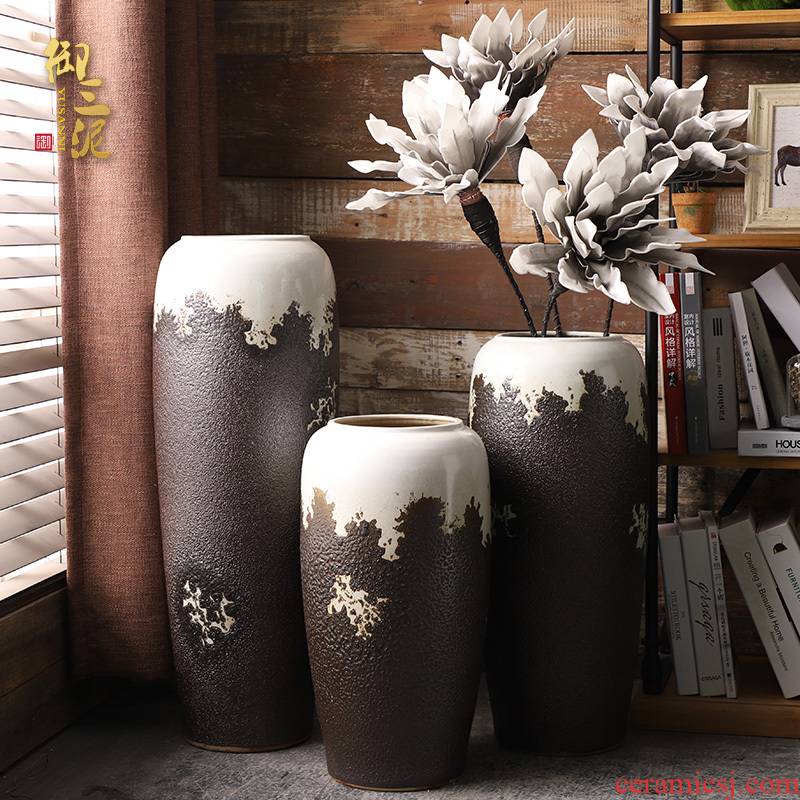 Ceramic vase landing sitting room flower arranging furnishing articles I and contracted Europe type restoring ancient ways fake flower receptacle household size flowerpot