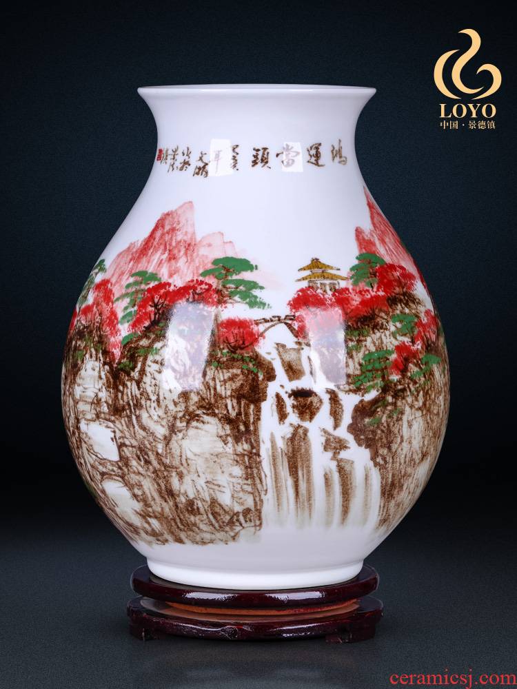 Jingdezhen ceramic vase furnishing articles living room porcelain bottle arranging flowers, Chinese style household adornment hand - made crafts