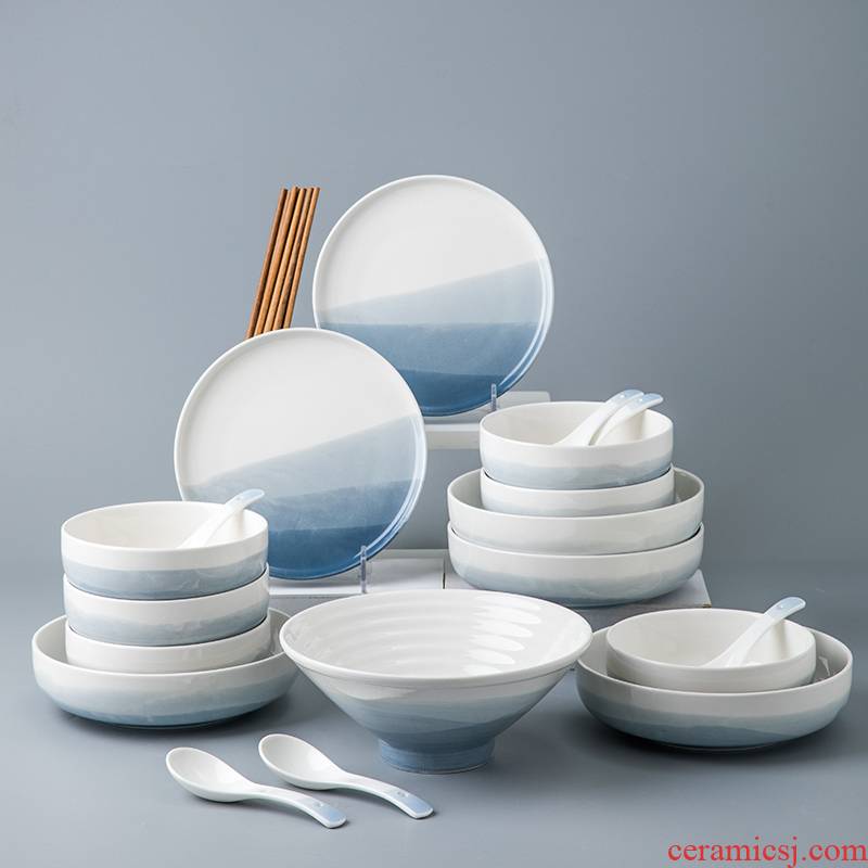 Porcelain leisurely continental one food bowl chopsticks tableware use under a delicate dishes tableware suit dish food