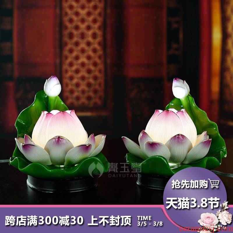 Yutang dai ceramic supplies decorative light temple Buddha before Buddha to home for the Buddha lotus lotus GongDeng furnishing articles