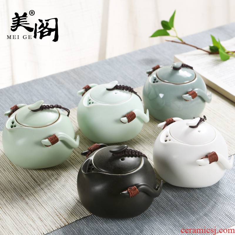 Beauty cabinet to open the slice your up ceramic teapot tea set up with Emily penguin pot of kung fu tea tea hand grasp single pot pot
