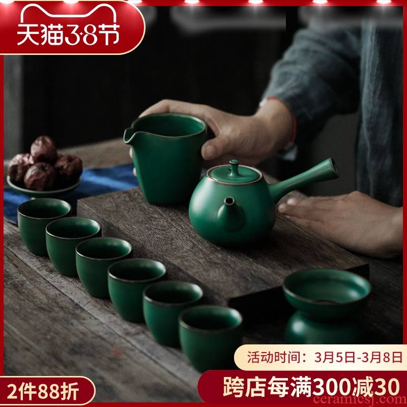 ShangYan ceramic kung fu tea set suit household Japanese side put the pot of tea of a complete set of tea, the teapot tea service contracted