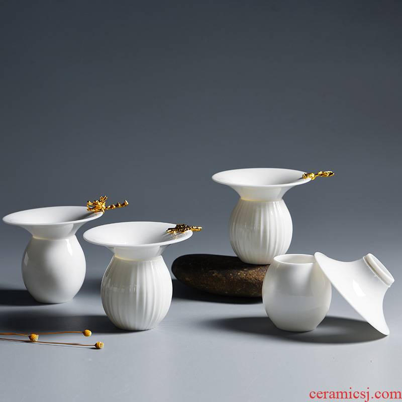 Move dehua white porcelain) implement creative tea leaves tea strainer filter kung fu tea tea tea accessories