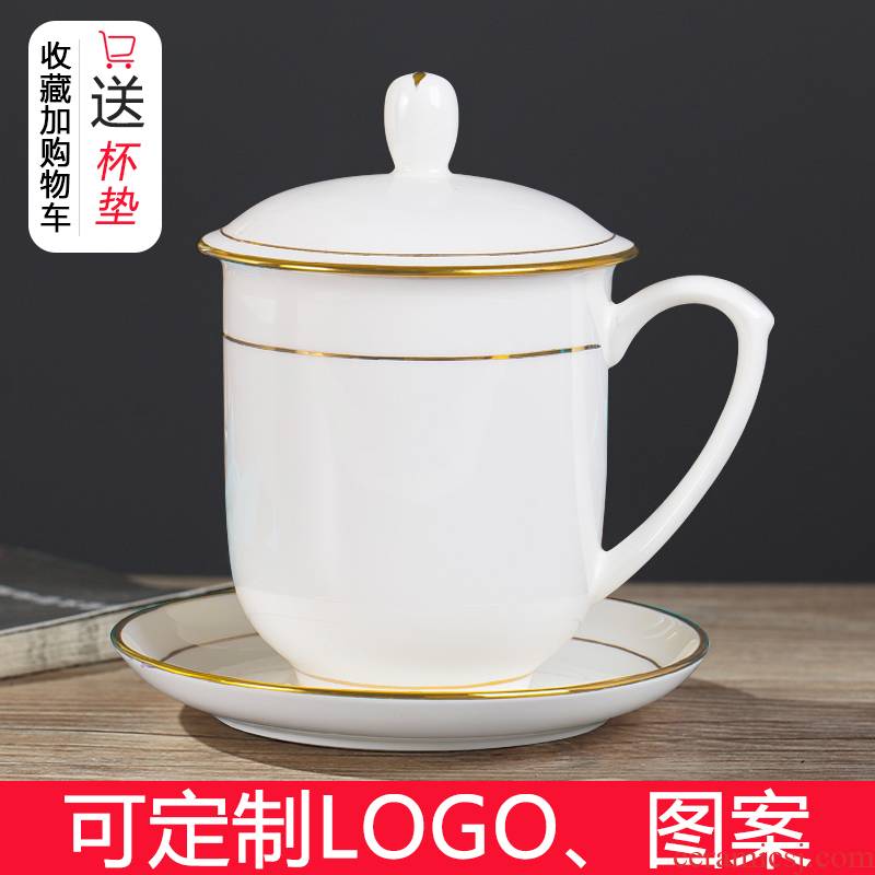 Jingdezhen ceramic cup with cover cup cup home office and the custom hand - made paint edge ipads China water cup