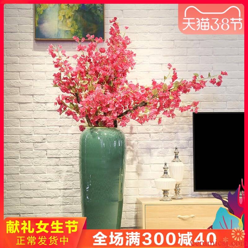 Jingdezhen ceramic landing big vases, new Chinese style hotel, villa decoration furnishing articles between example flower decoration in the sitting room