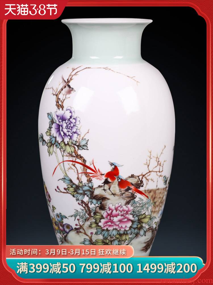 Jingdezhen enamel pottery and porcelain vases, flower arrangement of Chinese style household act the role ofing is tasted, the sitting room TV ark place wedding gift