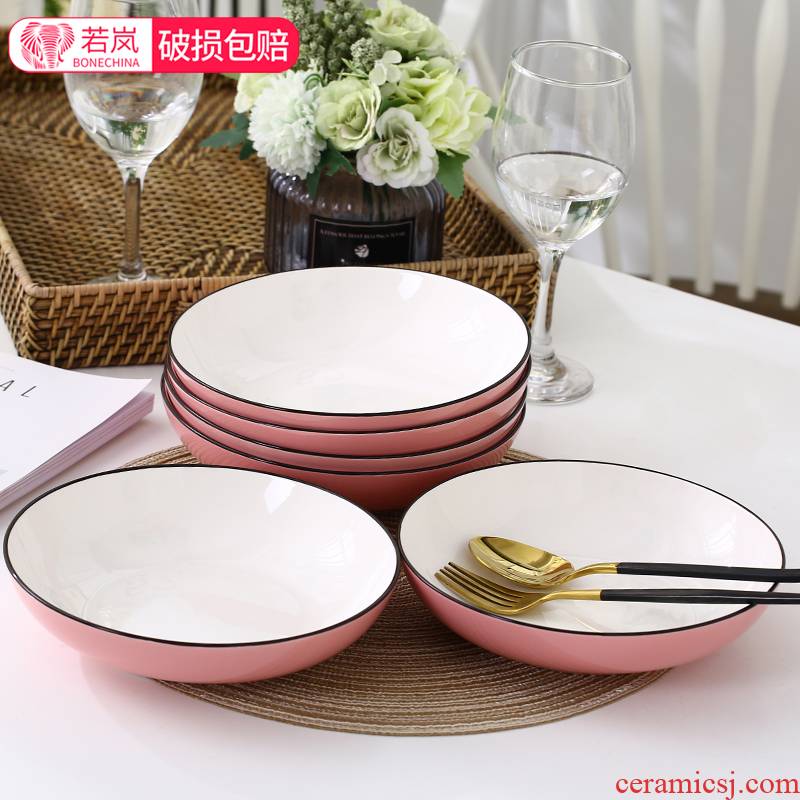 If haze ceramic dish 8 inch dishes home fruit creative cold dish dish, lovely circular plate suit