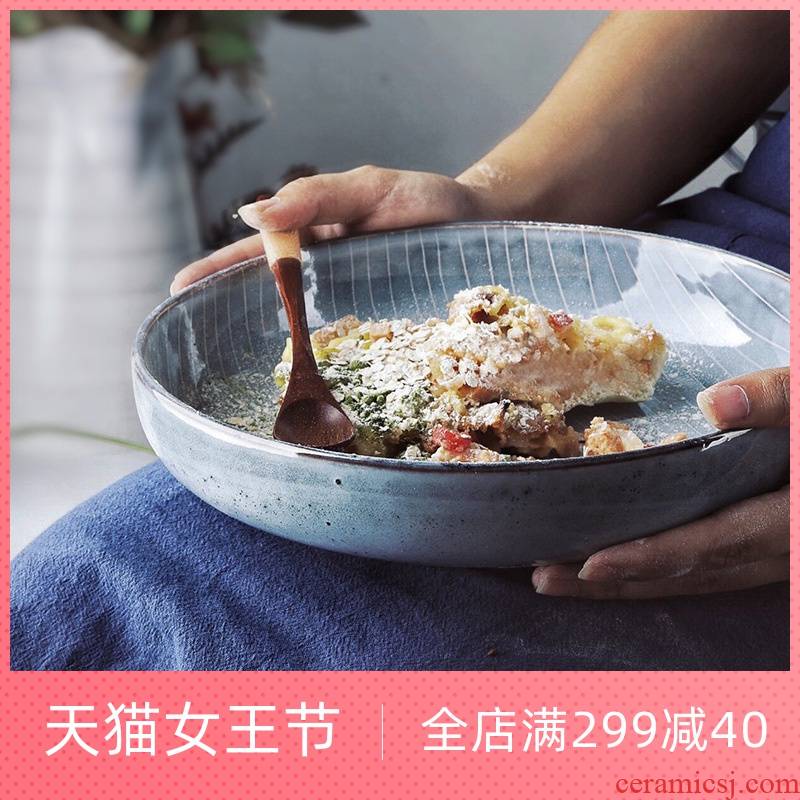 Lototo Japanese ceramic fruit salad bowl creative rainbow such use deep dish dish bowl home plate breakfast tray