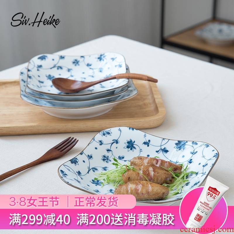 West fu Japanese and creative ceramic plate household food dish soup plate deep dish side of plate all the dumplings