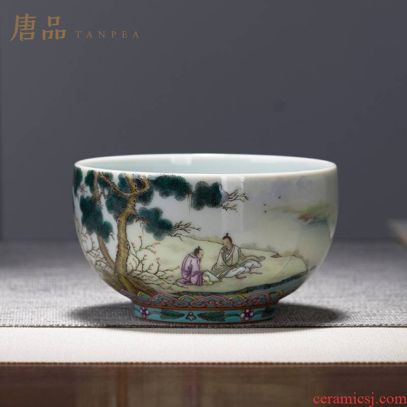 Tang Pin colored enamel panasonic game by one cup of jingdezhen ceramic large cups kung fu tea cup personal Lord